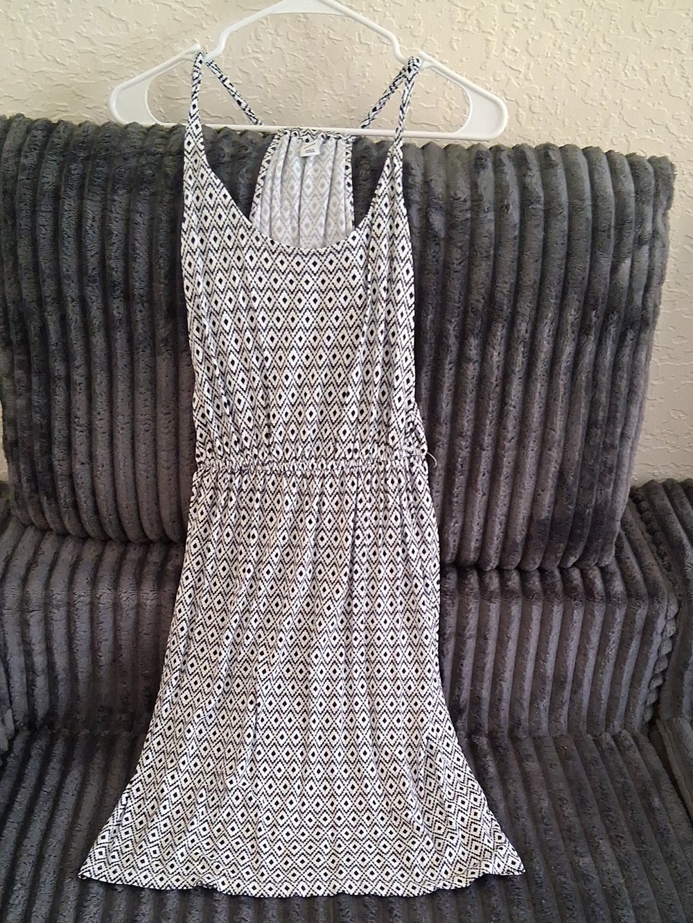Old Navy Black and White Geometric Midi Dress